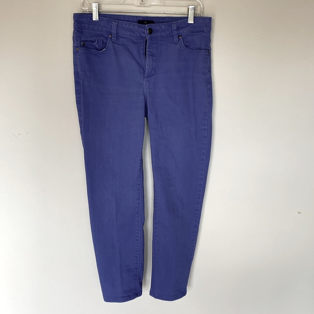 NYDJ slim ankle, size 8, purple, button jean, 5 pockets, great condition